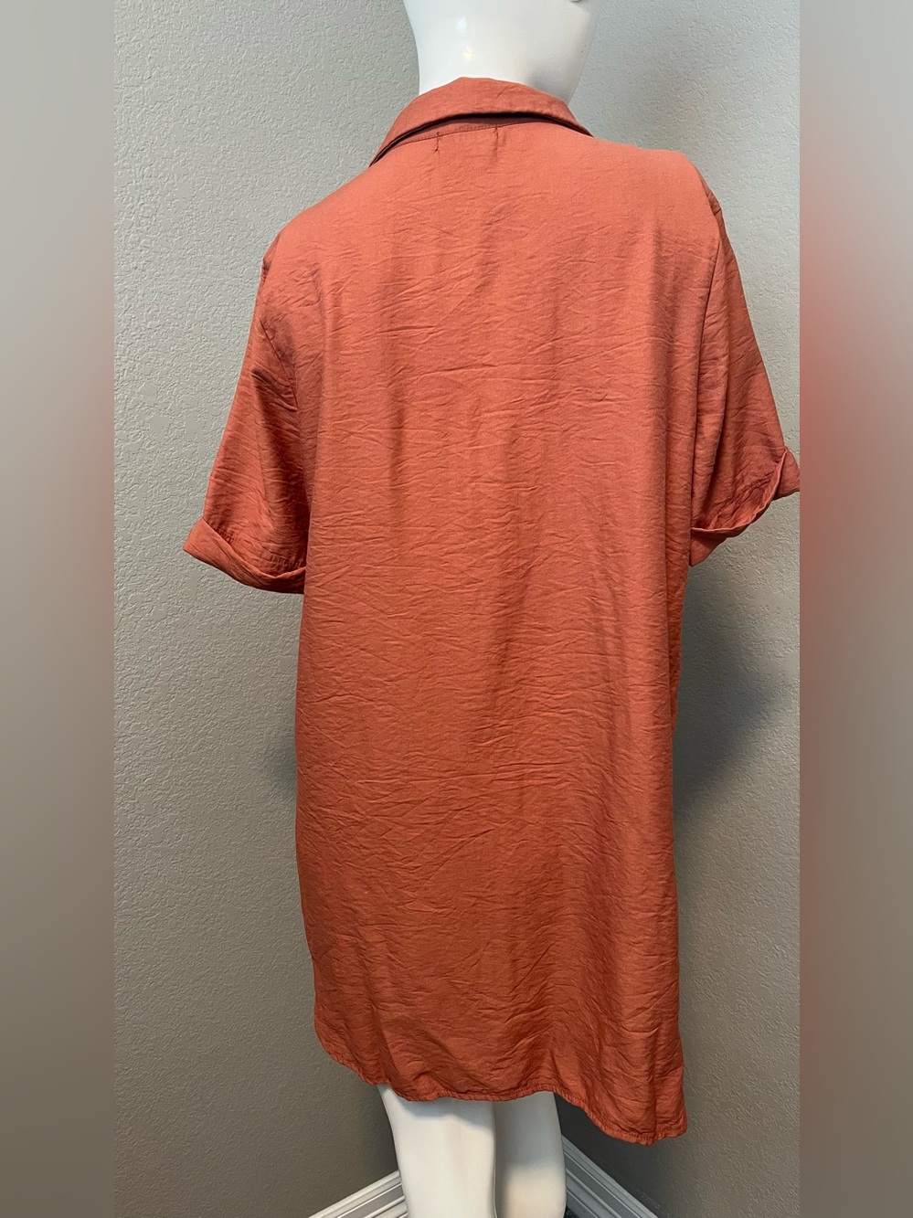 Crescent Women’s Terracotta Short Sleeves Pullover Tunic Mini Dress Size M - Picture 5 of 12